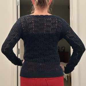Dark green LOFT open knit sweater size small